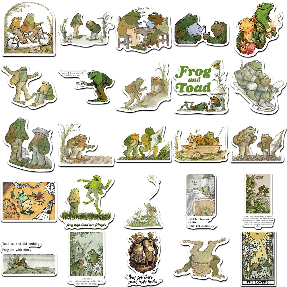 10/30/50Pcs Cute cartoon animal images of frogs and toads Sticker