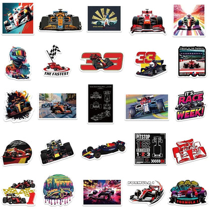 10/30/50pcs F1 Formula One Racing Stickers