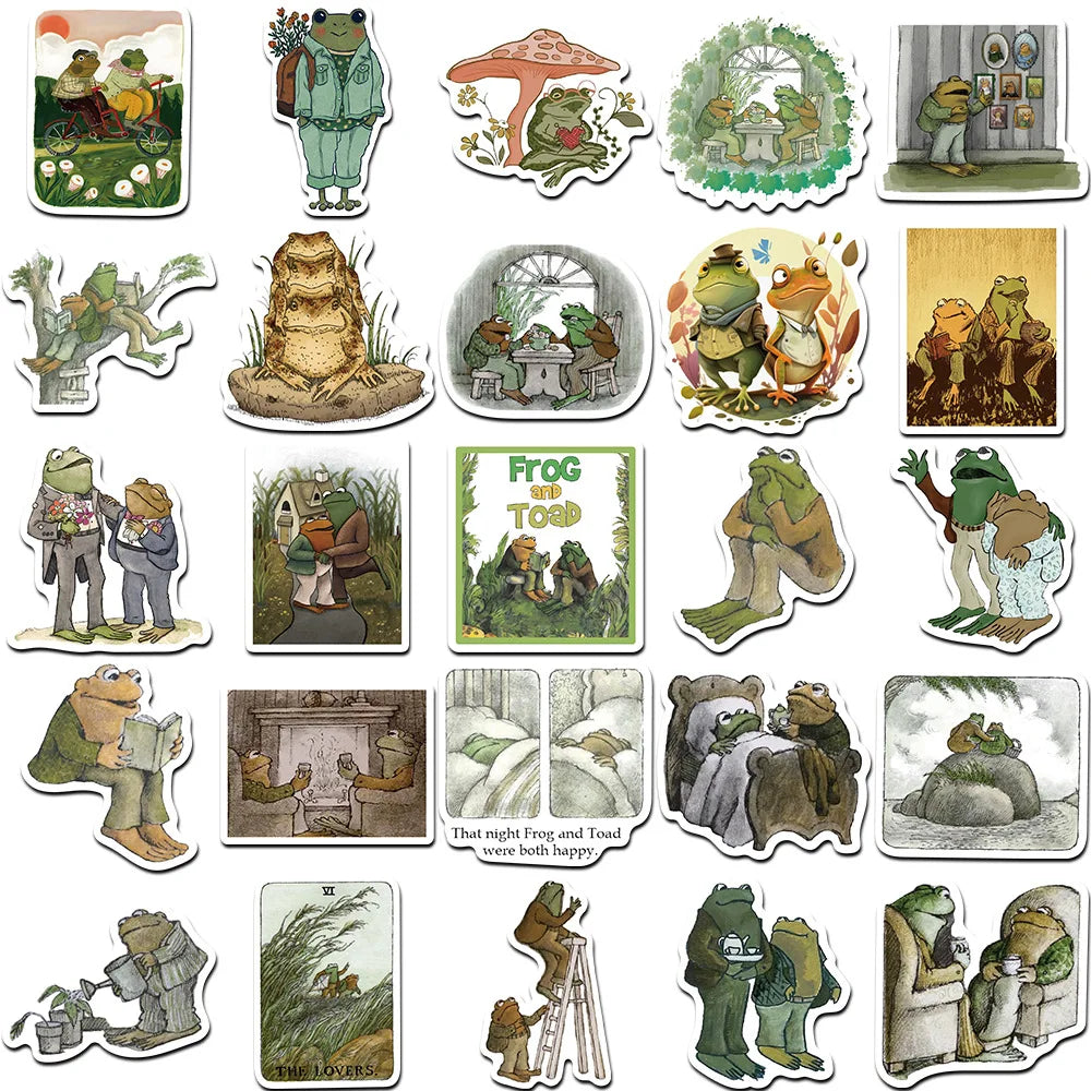 10/30/50Pcs Cute cartoon animal images of frogs and toads Sticker