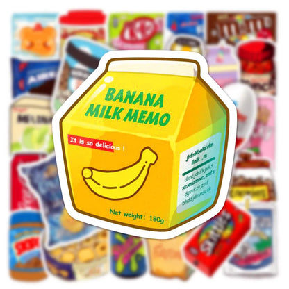 50Pcs Food Drink Packaging Stickers