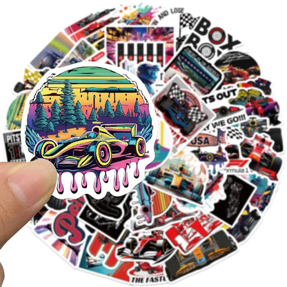 10/30/50pcs F1 Formula One Racing Stickers